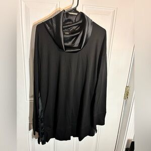 NWOT Jones New York Black Satin Cowl Neck Sweater